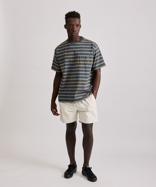 Saturdays NYC（サタデーズ ニューヨークシティ ）の「Border Stripe Relaxed SS Tee（Tシャツ/カットソー・メンズ・グレー/オフホワイト/ブラック・L/M/S/XL）」の10枚目の写真