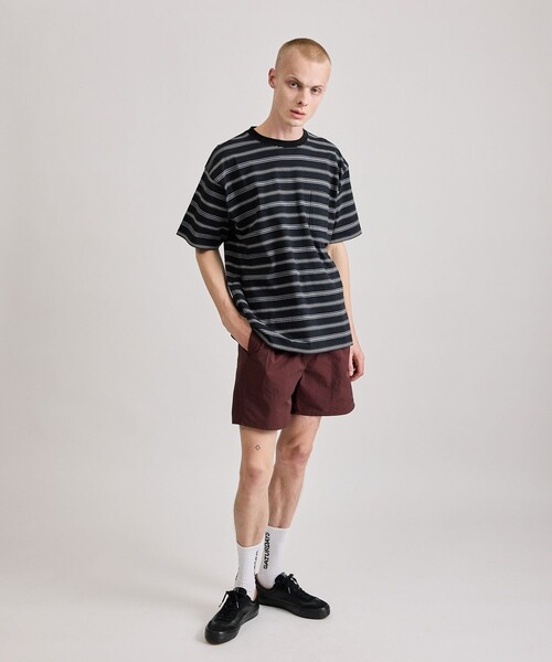 Saturdays NYC（サタデーズ ニューヨークシティ ）の「Border Stripe Relaxed SS Tee（Tシャツ/カットソー・メンズ・グレー/オフホワイト/ブラック・L/M/S/XL）」の7枚目の写真