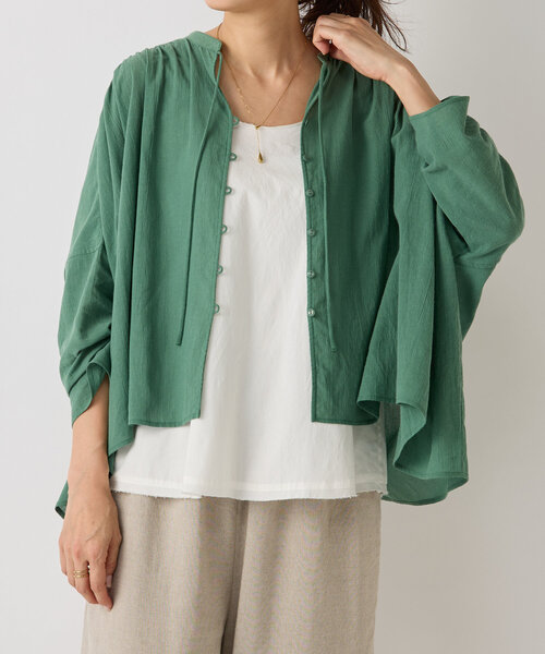 BEARDSLEY（ビアズリー）の「コットンシフォンギャザーシャツ（シャツ