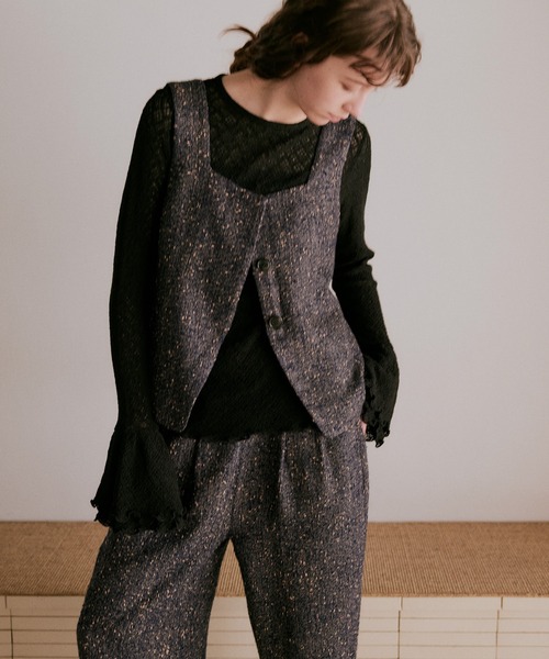 WHYTO.（ホワイト）の「「WHYTO. / ホワイト」ネップツイードトラウザー（その他パンツ・レディース・ネイビー/グレー/ブラック・36/38）」の7枚目の写真