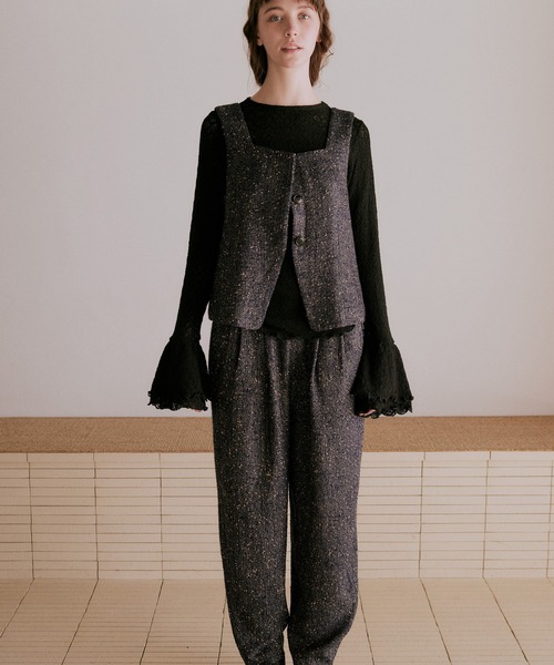 WHYTO.（ホワイト）の「「WHYTO. / ホワイト」ネップツイードトラウザー（その他パンツ・レディース・ネイビー/グレー/ブラック・36/38）」の9枚目の写真