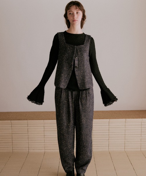 WHYTO.（ホワイト）の「「WHYTO. / ホワイト」ネップツイードトラウザー（その他パンツ・レディース・ネイビー/グレー/ブラック・36/38）」の10枚目の写真