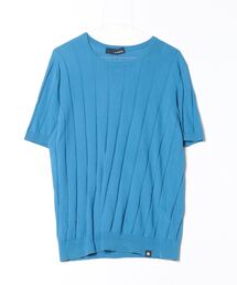 「LARDINI」 ストライプ柄半袖ニット 50 ブルー レディース ブランド古着】LARDINI（ラルディーニ）の古着通販 - ZOZOUSED