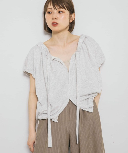 KBF(ケイビーエフ)の「リボンギャザースウェット(スウェット・レディース・グレー系その他/ネイビー/オートミール・ONE)」の5枚目の写真