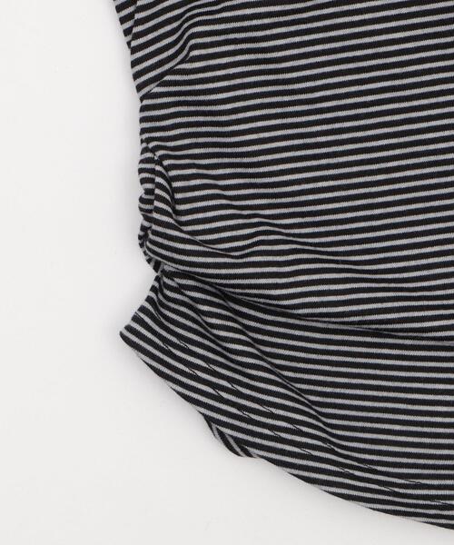 dispark（ディスパーク）の「DISPARK/ヘンリーネックボーダーフードパーカー（パーカー・レディース・グレー/ブラック・FREE）」の6枚目の写真