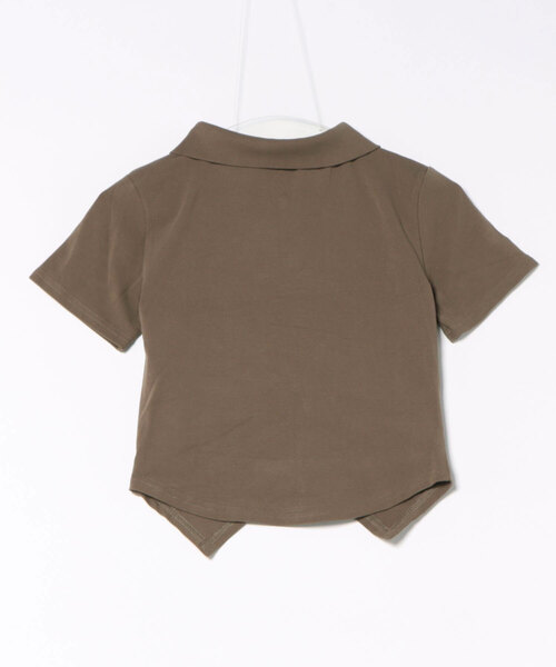 ANAP(アナップ)の「ギャザー ZIP 半袖 トップス(Tシャツ/カットソー・レディース・ブラウン/ホワイト/ブラック・FREE)」の4枚目の写真