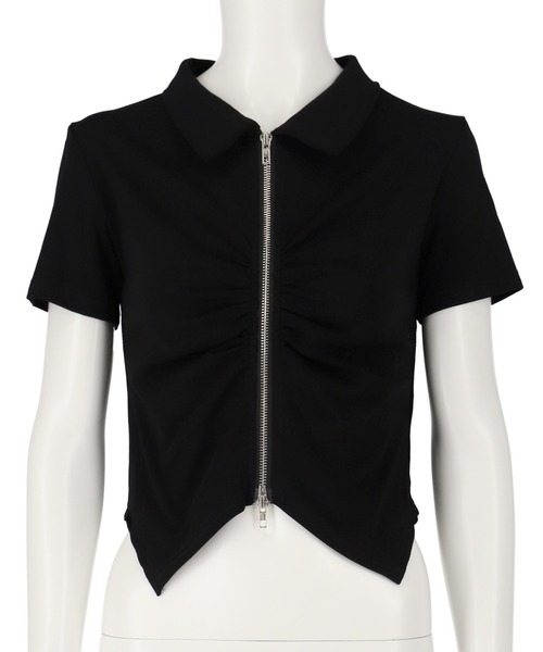 ANAP(アナップ)の「ギャザー ZIP 半袖 トップス(Tシャツ/カットソー・レディース・ブラウン/ホワイト/ブラック・FREE)」の18枚目の写真