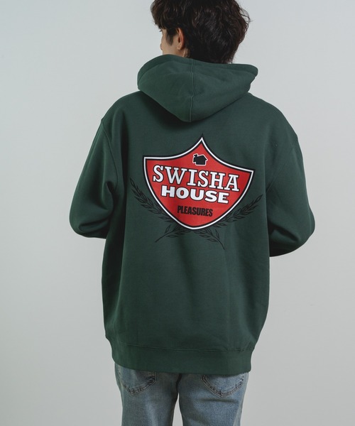 PLEASURES（プレジャー）の「PLEASURES/プレジャーズ SWISHA HOODIE フーディー オーバーサイズ 裏起毛（パーカー・メンズ・グリーン・XL）」の7枚目の写真