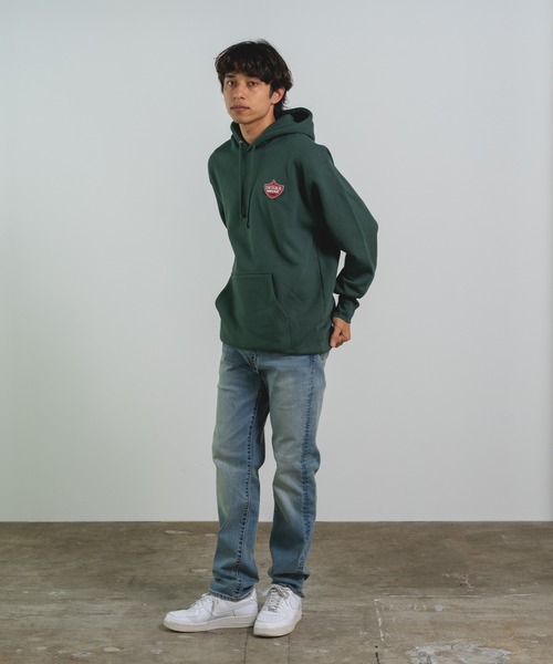 PLEASURES（プレジャー）の「PLEASURES/プレジャーズ SWISHA HOODIE フーディー オーバーサイズ 裏起毛（パーカー・メンズ・グリーン・XL）」の8枚目の写真