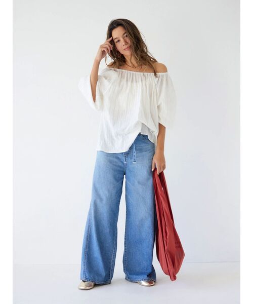 Ungrid(アングリッド)の「ウエストベルトデザインデニム(デニムパンツ・レディース・ブルー・26inch/25inch/24inch)」の5枚目の写真