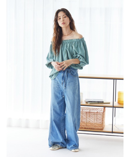 Ungrid(アングリッド)の「ウエストベルトデザインデニム(デニムパンツ・レディース・ブルー・26inch/25inch/24inch)」の20枚目の写真