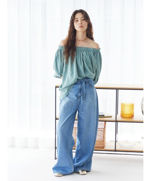 Ungrid(アングリッド)の「ウエストベルトデザインデニム(デニムパンツ・レディース・ブルー・26inch/25inch/24inch)」の21枚目の写真