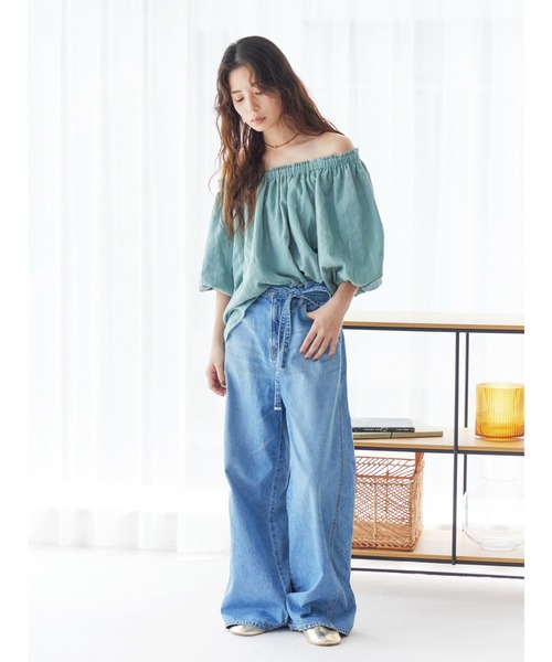 Ungrid(アングリッド)の「ウエストベルトデザインデニム(デニムパンツ・レディース・ブルー・26inch/25inch/24inch)」の22枚目の写真