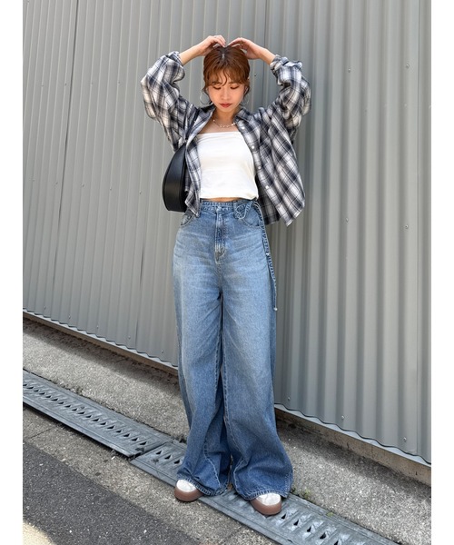 ungrid　ウエストデザインパンツ アングリッド Ungrid Ungrid ウエストデザインルーズデニム