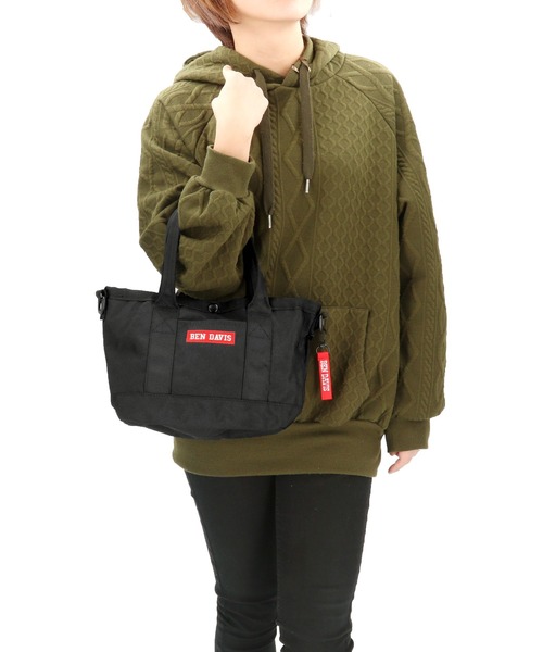 BEN DAVIS(ベンデイビス)の「BEN DAVIS ベンデイビス TRAVEL TOTE M トラベルトートM BDW-8068(トートバッグ・レディース・ブラック×パープル/ブラック×ブラック・FREE)」の3枚目の写真
