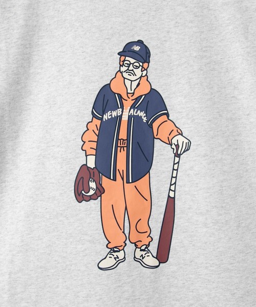 NEW BALANCE(ニューバランス)の「New Balance(ニューバランス)別注Granny Baseball Tシャツ(Tシャツ/カットソー・メンズ・ブラック/ライトグレー・M/L/XL/XXL)」の6枚目の写真