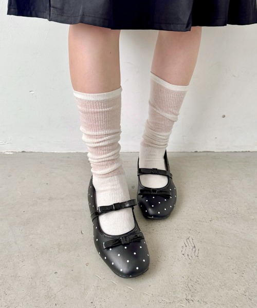 SOLLON.(ソルロン)の「ダブルリボンドットパンプス(バレエシューズ・レディース・ブラック/アイボリー/ミント/ブラック系その他・23.5cm/24.5cm)」の18枚目の写真