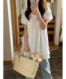 MINS MINIS | ギャザーレースフリルミニワンピース(ワンピース)