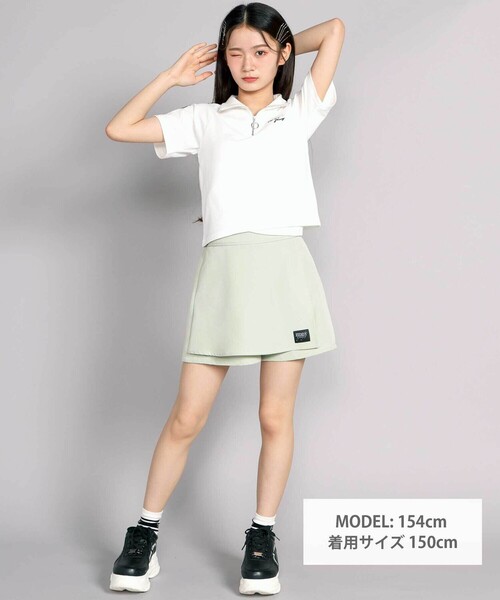 ZIDDY（ジディ）の「フラップショートパンツ（スカート・キッズ・グリーン/ブラック・140cm/150cm/130cm/FREE）」の4枚目の写真