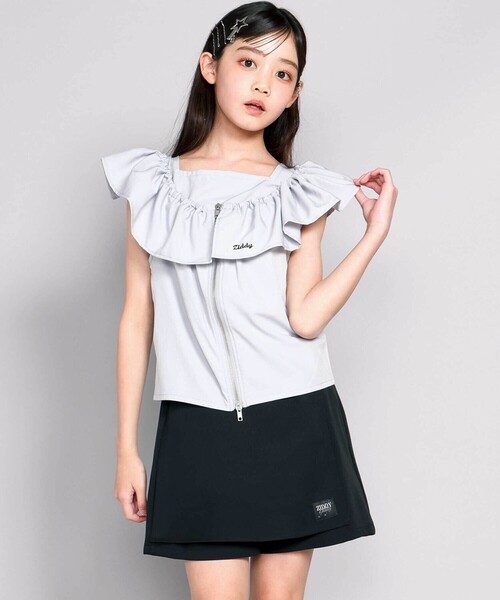 ZIDDY（ジディ）の「フラップショートパンツ（スカート・キッズ・グリーン/ブラック・140cm/150cm/130cm/FREE）」の5枚目の写真