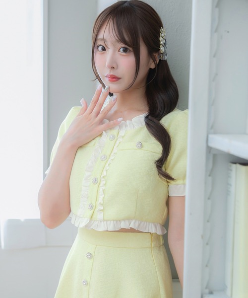カーディガン Frill Tweed Tops/フリルツイードトップス レディース Frill Tweed Tops/フリルツイードトップス（カーディガン/ボレロ