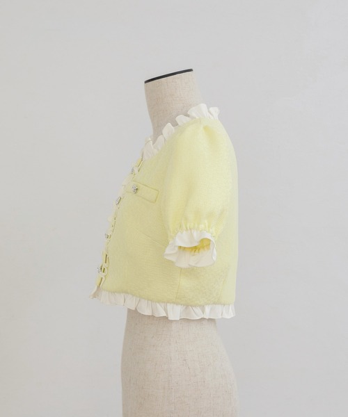 Frill Tweed Tops/フリルツイードトップス（カーディガン/ボレロ