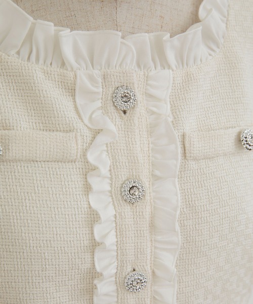 カーディガン Frill Tweed Tops/フリルツイードトップス レディース Frill Tweed Tops/フリルツイードトップス（カーディガン/ボレロ