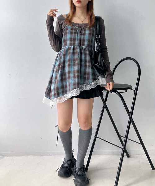 AS KNOW AS plus(アズノゥアズプラス)の「●アソート柄 ティアードキャミチュニック(チュニック・レディース・ホワイト系/ホワイト系1/ブラウン系その他/ブルー系その他/ブラック系その他2/ブルー系その他2/ブラウン系その他2/ブラウン系その他3/レッド系その他3/ブルー系その他3・FREE)」の8枚目の写真