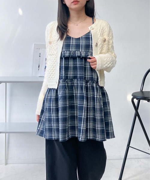 AS KNOW AS plus(アズノゥアズプラス)の「●アソート柄 ティアードキャミチュニック(チュニック・レディース・ホワイト系/ホワイト系1/ブラウン系その他/ブルー系その他/ブラック系その他2/ブルー系その他2/ブラウン系その他2/ブラウン系その他3/レッド系その他3/ブルー系その他3・FREE)」の9枚目の写真