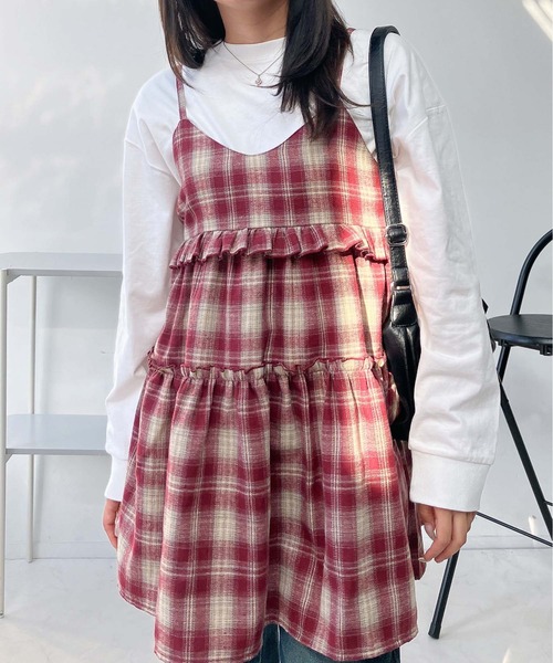 AS KNOW AS plus(アズノゥアズプラス)の「●アソート柄 ティアードキャミチュニック(チュニック・レディース・ホワイト系/ホワイト系1/ブラウン系その他/ブルー系その他/ブラック系その他2/ブルー系その他2/ブラウン系その他2/ブラウン系その他3/レッド系その他3/ブルー系その他3・FREE)」の10枚目の写真