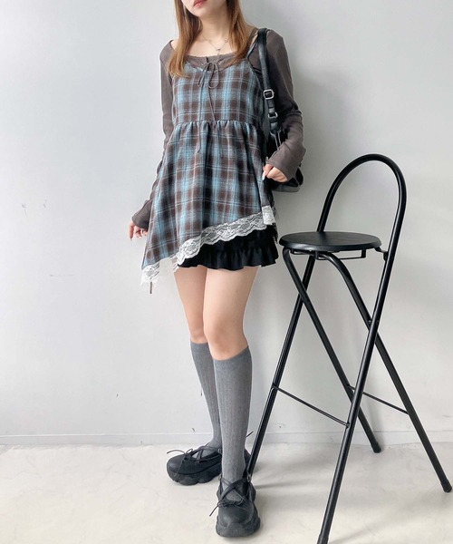 AS KNOW AS plus（アズノゥアズプラス）の「●アソート柄 ティアードキャミチュニック（チュニック・レディース・ホワイト系/ホワイト系1/ブラウン系その他/ブルー系その他/ブラック系その他2/ブルー系その他2/ブラウン系その他2/ブラウン系その他3/レッド系その他3/ブルー系その他3/ブラック系・FREE）」の18枚目の写真