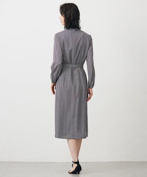 J.PRESS（ジェイプレス）の「デシンハウンドトゥースプリント ワンピース（ワンピース・レディース・ネイビー系3/ブラウン系3・11/9）」の5枚目の写真