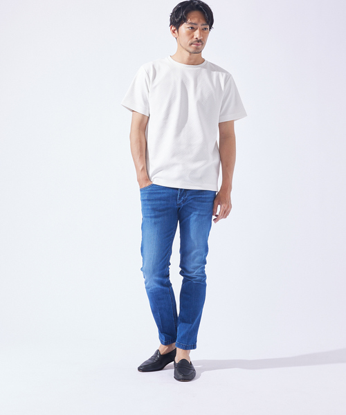 ABAHOUSE GRAY(アバハウスグレイ)の「ジオメトリック柄 クルーネック 半袖 Tシャツ(Tシャツ/カットソー・メンズ・グレイッシュベージュ/サックスブルー/ブラック/ホワイト/ネイビー・48/46)」の17枚目の写真