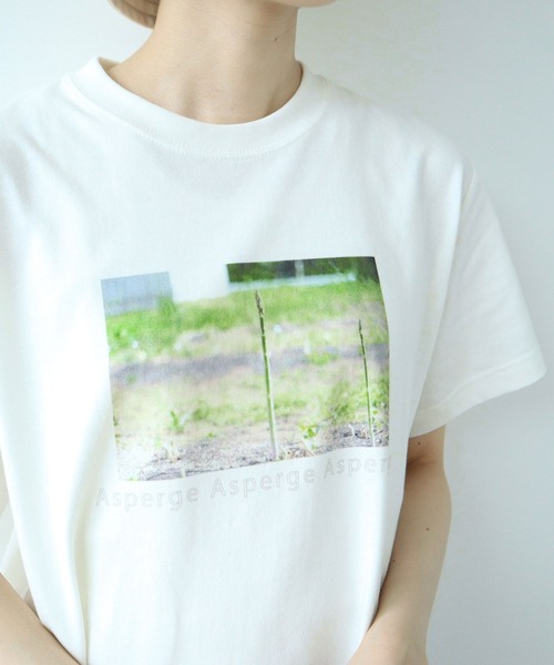 PAR ICI(パーリッシィ)の「Asperge print Tシャツ(Tシャツ/カットソー・レディース・ホワイト・FREE)」の5枚目の写真