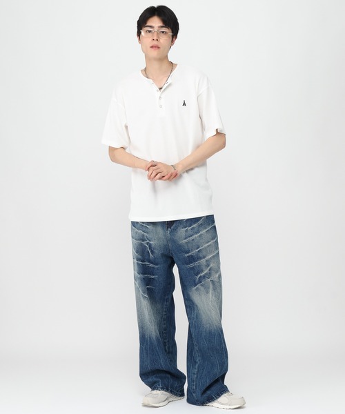 ALAND（エーランド）の「【UNISEX】ALAND／Aヘンリーネック半袖T（Tシャツ/カットソー・レディース・ブラック/オフホワイト・LARGE/SMALL）」の10枚目の写真