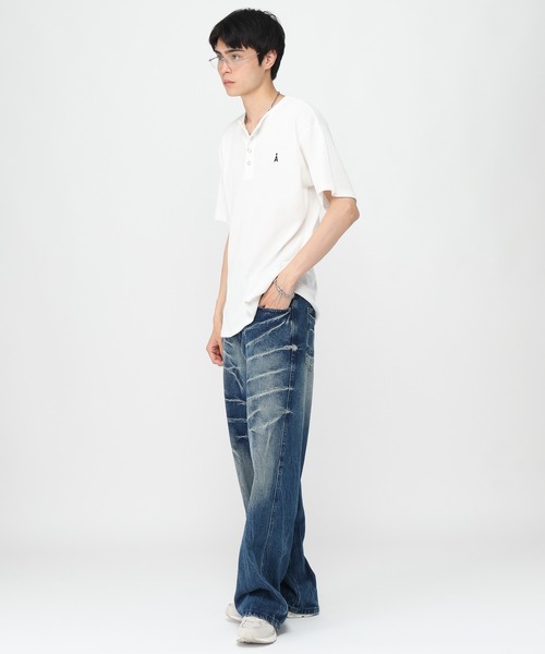 ALAND（エーランド）の「【UNISEX】ALAND／Aヘンリーネック半袖T（Tシャツ/カットソー・レディース・ブラック/オフホワイト・LARGE/SMALL）」の11枚目の写真