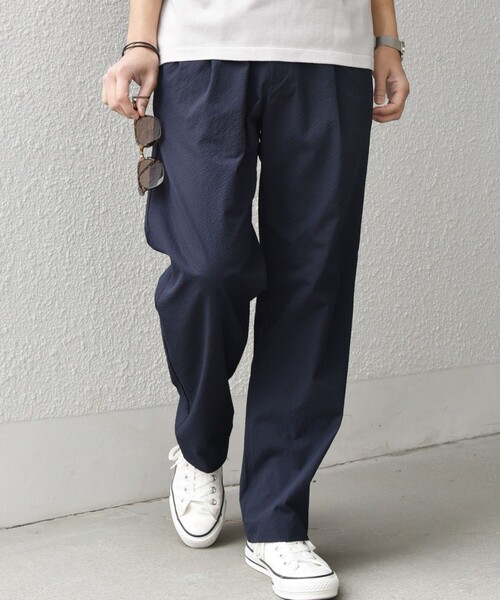 SHIPS any（シップス エニィ）の「SHIPS any:〈撥水/軽量/ストレッチ〉SOLOTEX(R) シアサッカー セミワイド イージーパンツ(セットアップ対応)25SS◇◇（その他パンツ・メンズ・ブラウン/ネイビー/その他/ブラック・SMALL/LARGE/MEDIUM）」の16枚目の写真