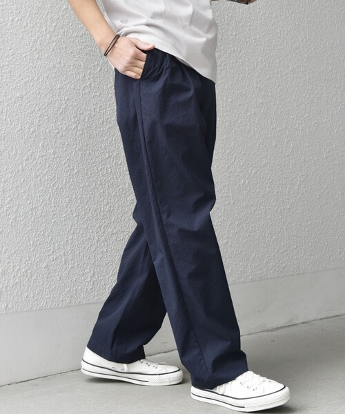 SHIPS any（シップス エニィ）の「SHIPS any:〈撥水/軽量/ストレッチ〉SOLOTEX(R) シアサッカー セミワイド イージーパンツ(セットアップ対応)25SS◇◇（その他パンツ・メンズ・ブラウン/ネイビー/その他/ブラック・SMALL/LARGE/MEDIUM）」の18枚目の写真