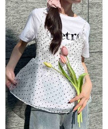 WC | バックリボンドットシアーキャミソール(キャミソール)