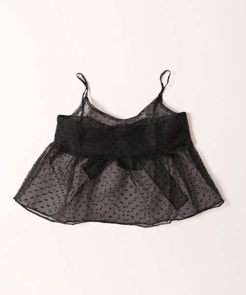 WC（ダブル シー）の「バックリボンドットシアーキャミソール（キャミソール・レディース・ブラック/ホワイト・FREE）」の13枚目の写真