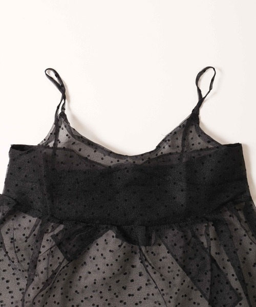 WC（ダブル シー）の「バックリボンドットシアーキャミソール（キャミソール・レディース・ブラック/ホワイト・FREE）」の14枚目の写真
