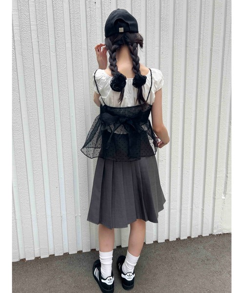 WC（ダブル シー）の「バックリボンドットシアーキャミソール（キャミソール・レディース・ブラック/ホワイト・FREE）」の7枚目の写真