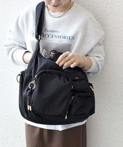 SHIPS any: 9ポケット 2WAY ショルダー バッグ（ショルダーバッグ