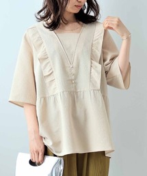 leswel（レスウェル）の「【L～5L 大きいサイズ】フリル切替えギャザーブラウス 半袖 春夏（シャツ/ブラウス）」