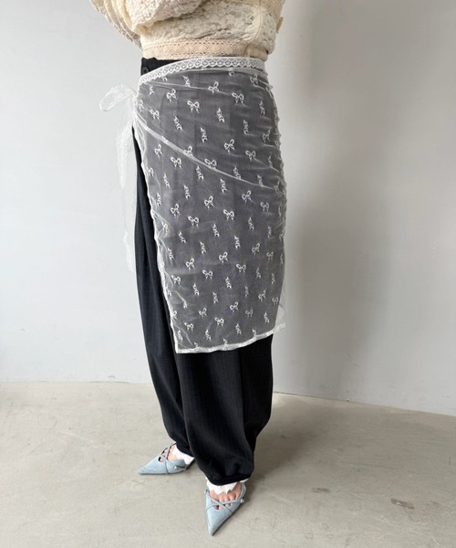 SANSeLF（サンセルフ）の「【SANSeLF】レースラップレイヤー アシンメトリー  巻きスカート saa25s020（スカート・レディース・B/A/D/C・FREE）」の6枚目の写真