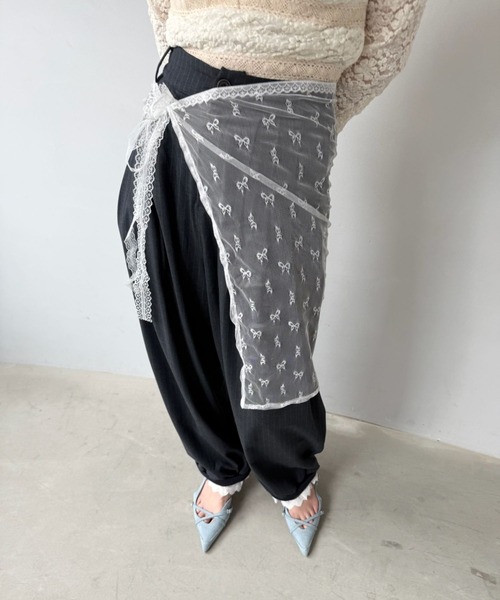 SANSeLF（サンセルフ）の「【SANSeLF】レースラップレイヤー アシンメトリー  巻きスカート saa25s020（スカート・レディース・B/A/D/C・FREE）」の5枚目の写真