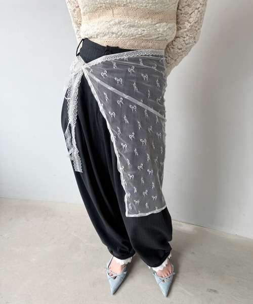 SANSeLF（サンセルフ）の「【SANSeLF】レースラップレイヤー アシンメトリー  巻きスカート saa25s020（スカート・レディース・B/A/D/C・FREE）」の8枚目の写真