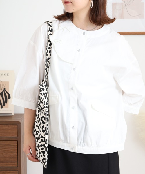 Emago(イマゴ)の「EMAGO ネコ刺繍カーデ(カーディガン/ボレロ・レディース・ネイビー/ホワイト/チャコールグレー・FREE)」の18枚目の写真