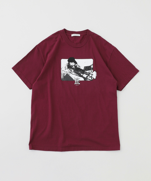 F-LAGSTUF-F（フラグスタフ）の「F-LAGSTUF-F/フラグスタフxARMS SS TEE4（Tシャツ/カットソー・メンズ・ホワイト/ボルドー・MEDIUM/LARGE）」の2枚目の写真