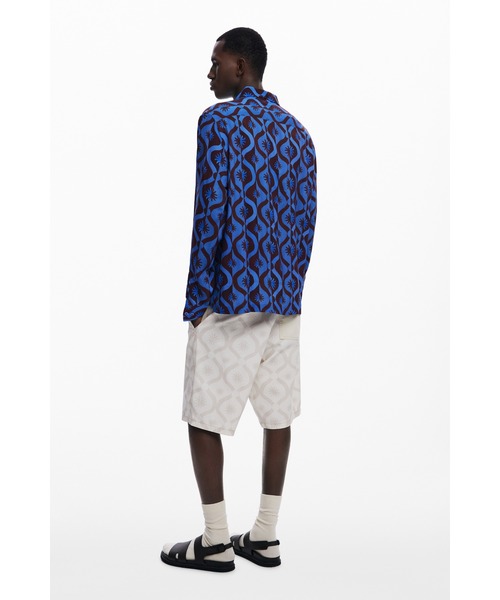 Desigual(デシグアル)の「ジオメトリックプリント長袖シャツ ブラックブルー(シャツ/ブラウス・メンズ・ブルー・M/L/S/XL)」の3枚目の写真